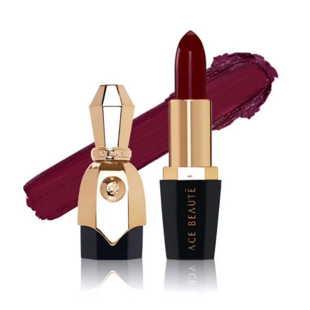 Ace Beaute Pout Perfect Lipstick in CONFIDENCE Rich Warm Brown Art Deco Pkg BNIB